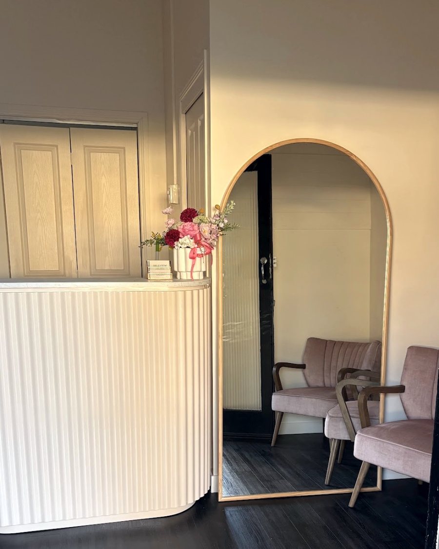 The reception area at Hillview Aesthetics, seen from the entrance